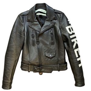 Authentic Off-white leather biker jacket “biker”